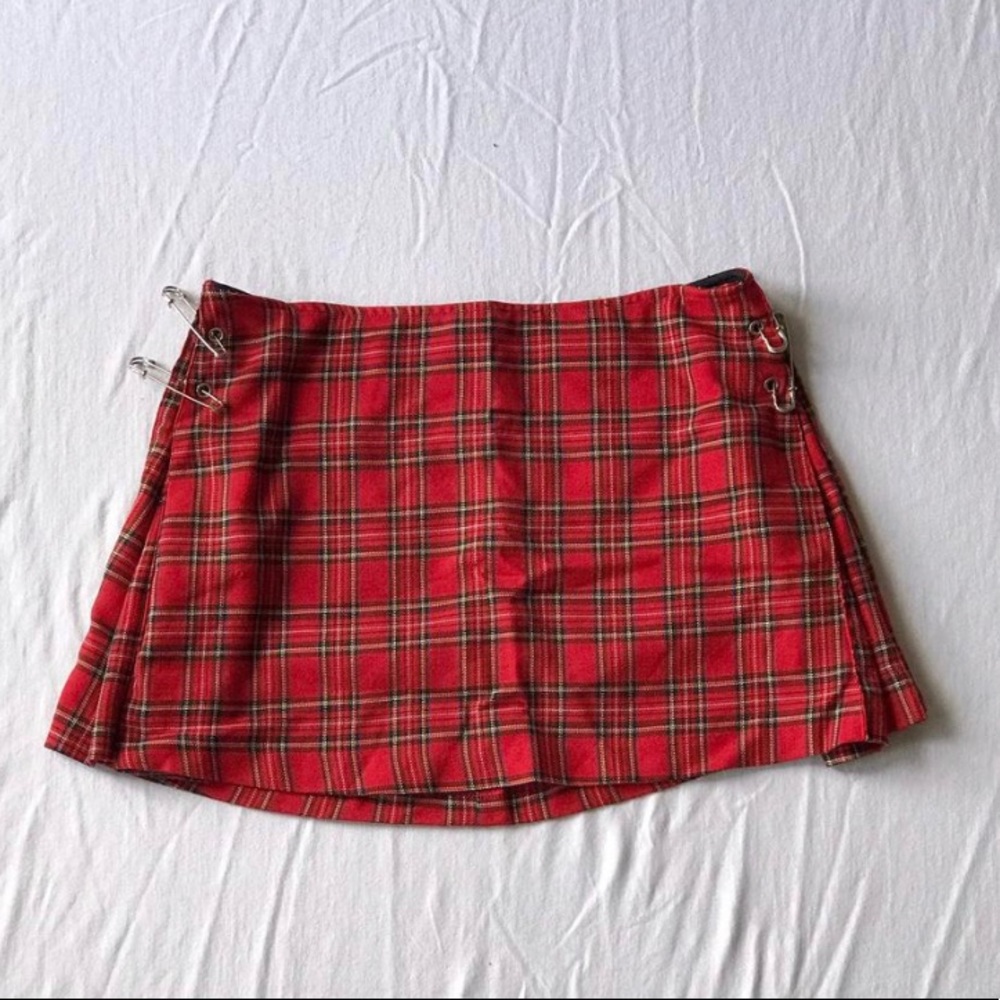 Lip service safety pin punk skirt